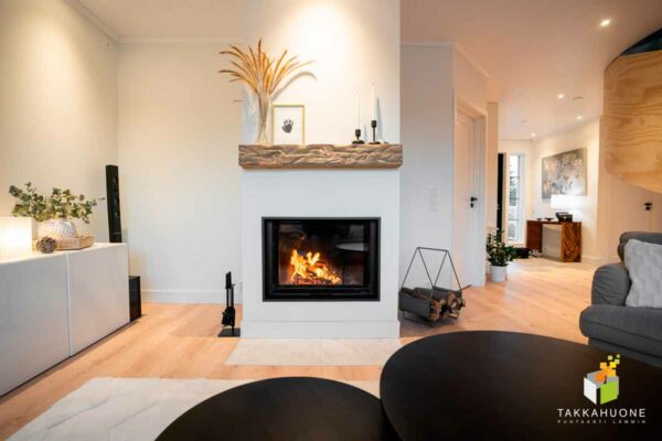 Lapsiperheeseen sopiva, turvallinen kiertoilmatakka toi uuteen asuntoon kodin tuntua