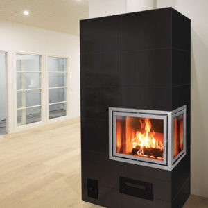 Warma-Uunit Fiona 85 varaava takka kulmaluukulla