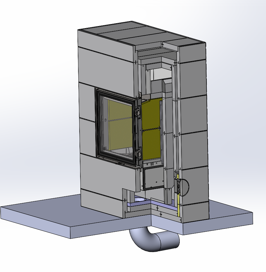 Korvausilmakanavan ainoa tehtävä on johtaa ulkoilma tulisijan palotilaan. Kuva: Tulikivi