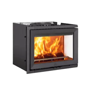 JØTUL I 520 FR - Takkasydän, jossa sivuikkuna oikealla